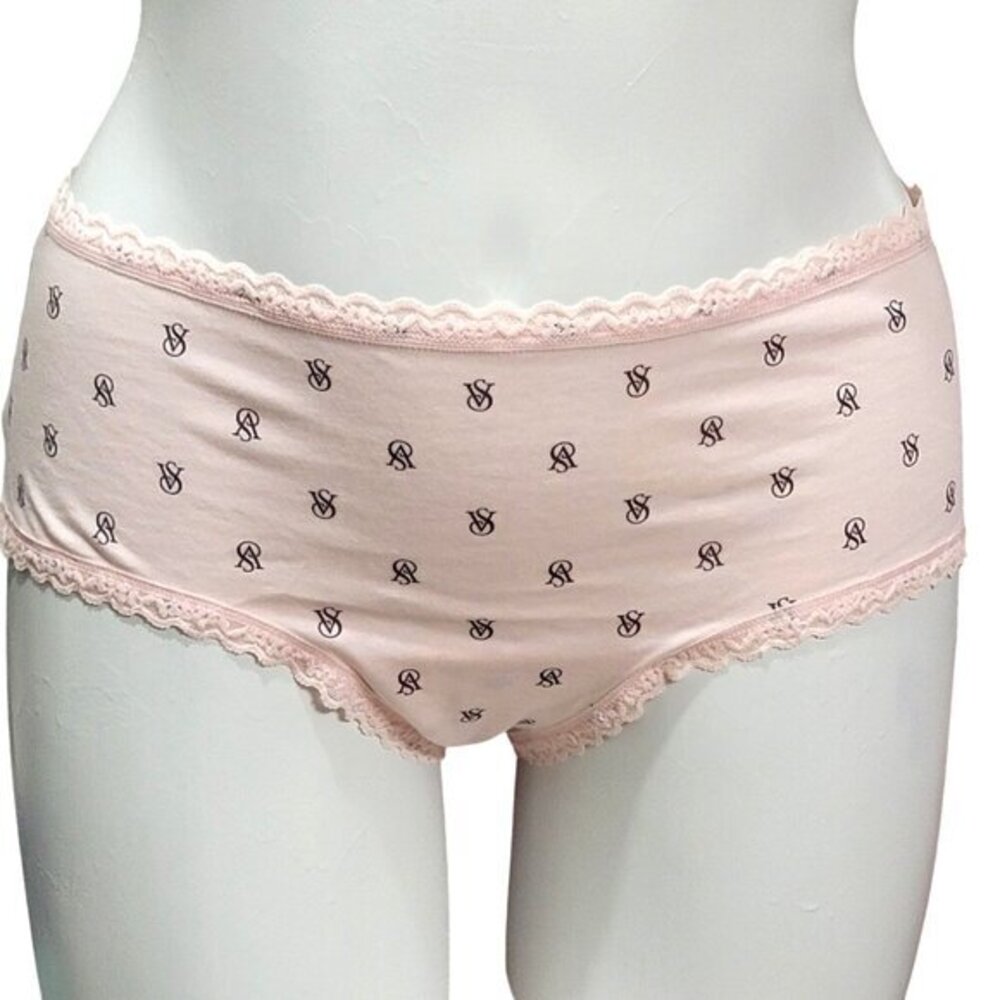 Victoria's Secret Cheeky Panties Signature Black Pink XL
